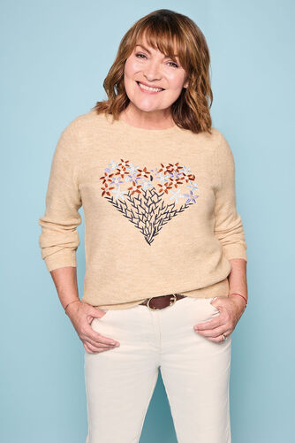Embroidered Floral Heart Jumper